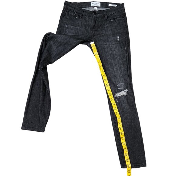 Frame Denim Le High Rise Skinny Stretch Distressed Ripped Knee Jeans Knox 25 - Picture 6 of 9